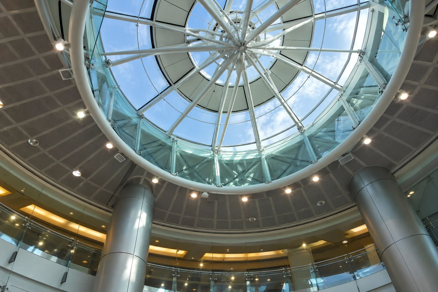 The glass-domed rotunda in Concourse D in the North Terminal at Miami International Airport